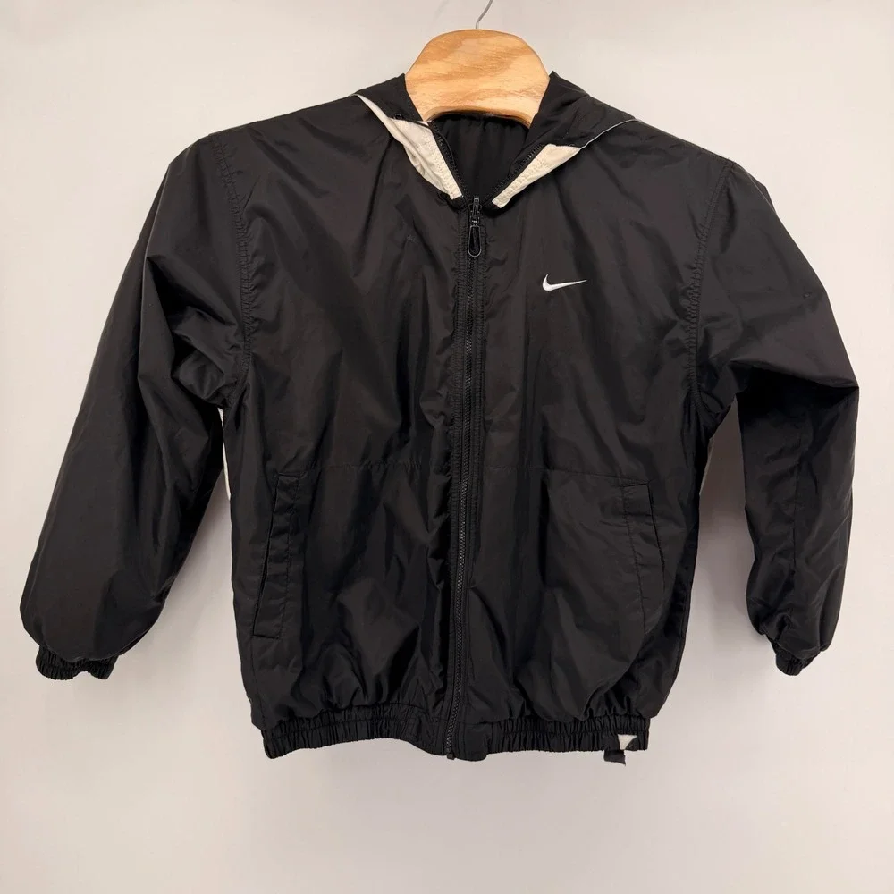 VTG 90s Nike Windbreaker Women's XL Reversible Hooded Full Zip Colorblock Jacket